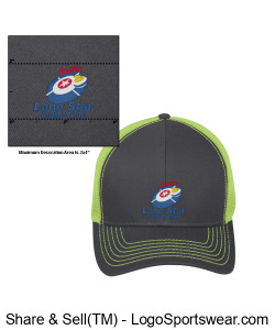 Embroidered Logo Contrast Trucker Hat Design Zoom